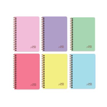 Blociņš  A6, rūtiņu 80lpp.spirale,plastikāta vāks/Pastel Show