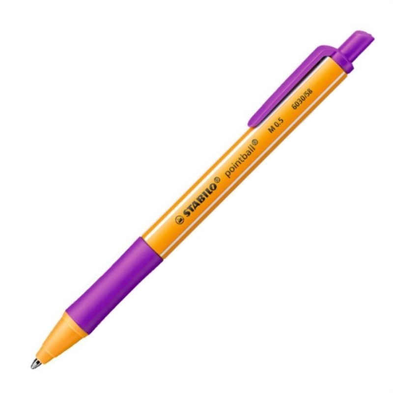 Lodīšu pildspalva STABILO POINTBALL |0.5 mm| Lillā