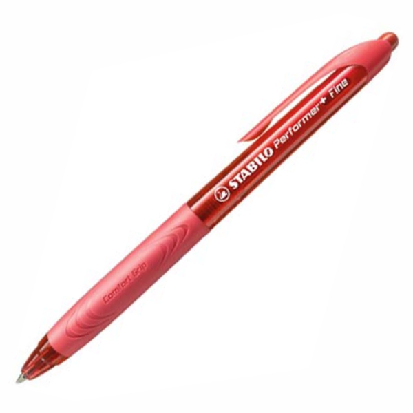 Lodīšu pildspalva STABILO PERFORMER + |0.38 mm| Sarkana