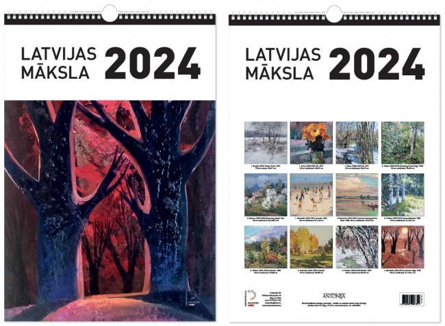 Latvijas mākslas kalendārs 2024 ar iepakojumu