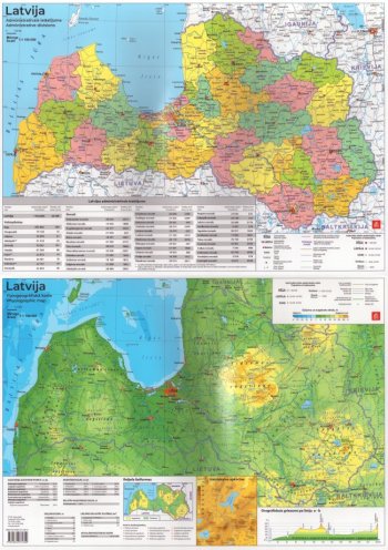Latvijas Adm./Fizioģ.karte A3