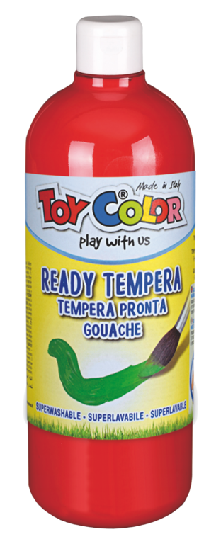 Tempera krāsa ToyColor - superwashable |1000ml| Sarkans
