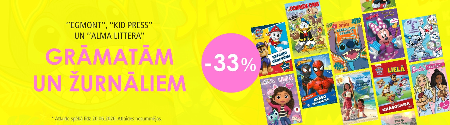 Egmont, Alma Littera, Kidpress grāmatām un žurnāliem -33% atlaide!