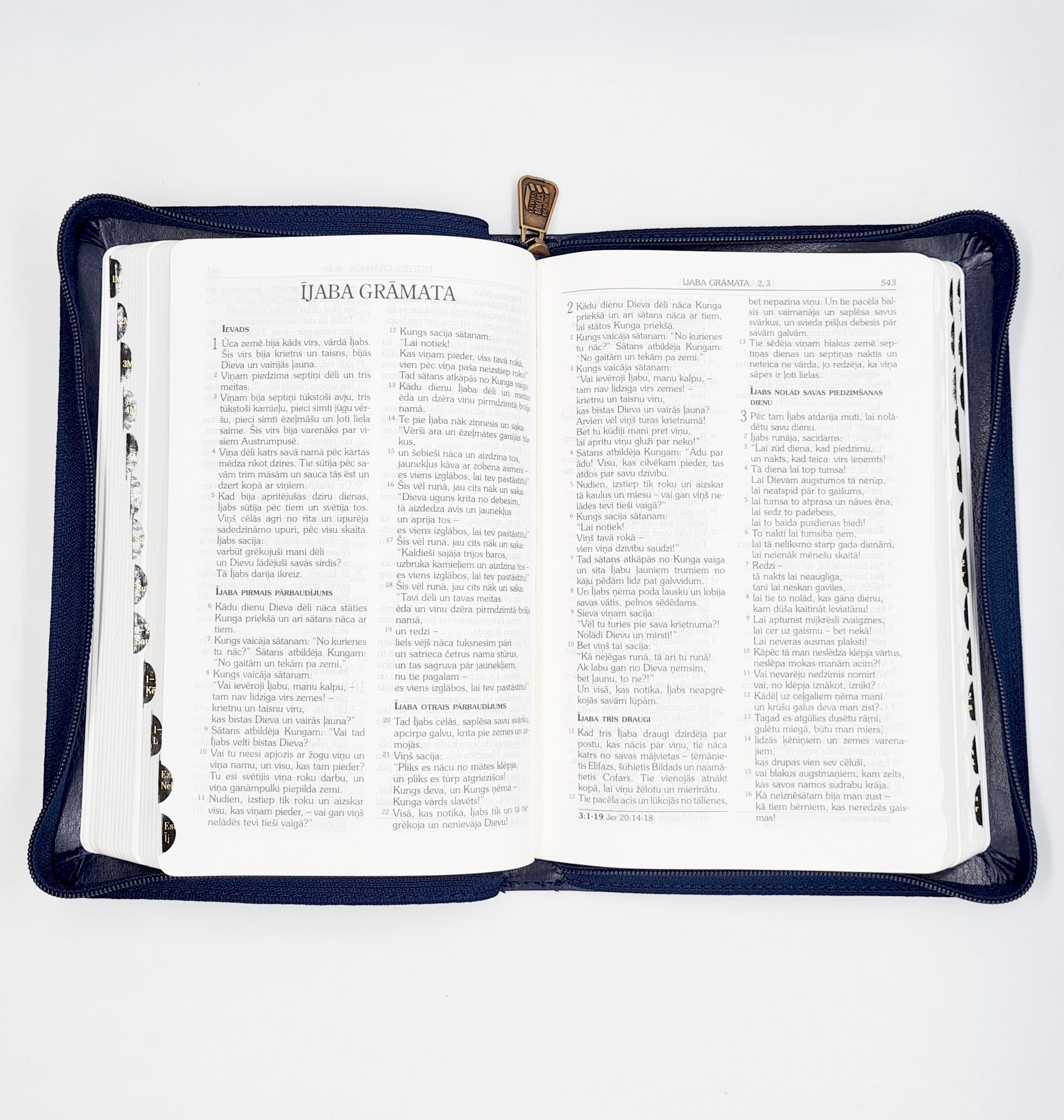 Bībele JT zila ar rāvējslēdzēju