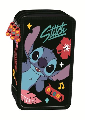 Penālis ar 3 nodalījumiem, ar 46 piederumiem, Stitch Black Aloha