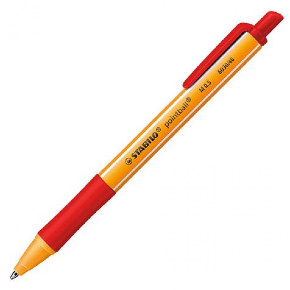 Lodīšu pildspalva STABILO POINTBALL l0.5 mm| Sarkana
