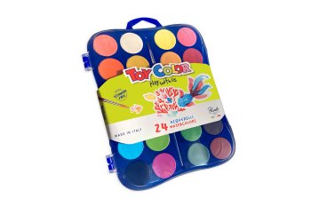Akvareļu krāsas Toy Color 24 kr. Ar 2 otiņām