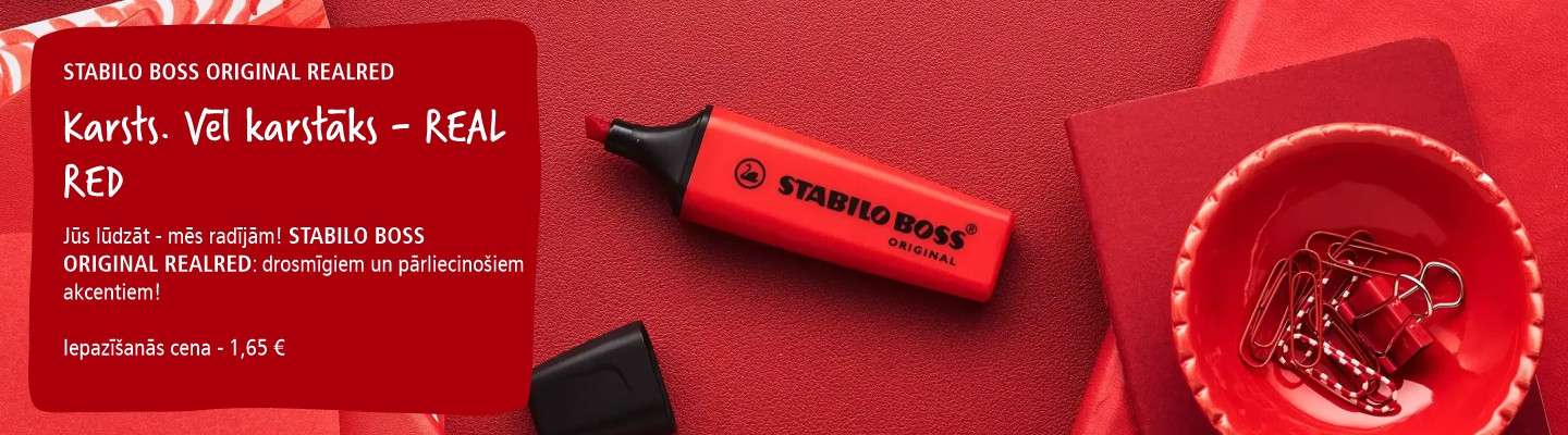 Jaunums! STABILO BOSS Original REAL RED marķieris.