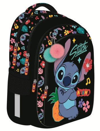 Mugursoma - Stitch Black Aloha, 40 x 28 x 18 cm