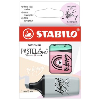 STABILO BOSS MINI Pastellove 2.0 3pc ( tirkīza, rozā, pelēks)